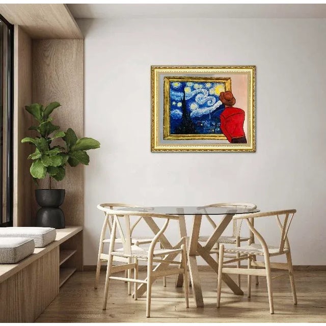 Contemporary "Starry Night at the Museum" Contemporary Original Oil Painting by Lisa Haas For Sale - Image 3 of 12