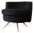 1950s Channel Tufted Barrel Swivel Chair by Henry Glass for j.g. Furniture in Black Wool For Sale