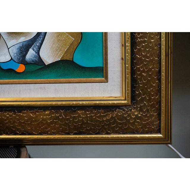 David Schluss Our Serenade Abstract Musician Serigraph on Canvas For Sale - Image 10 of 12