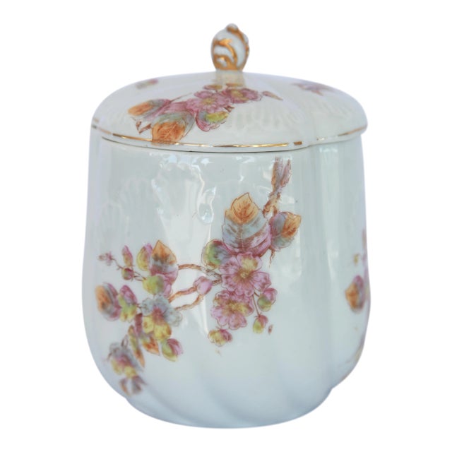 Antique French Porcelain Canister For Sale