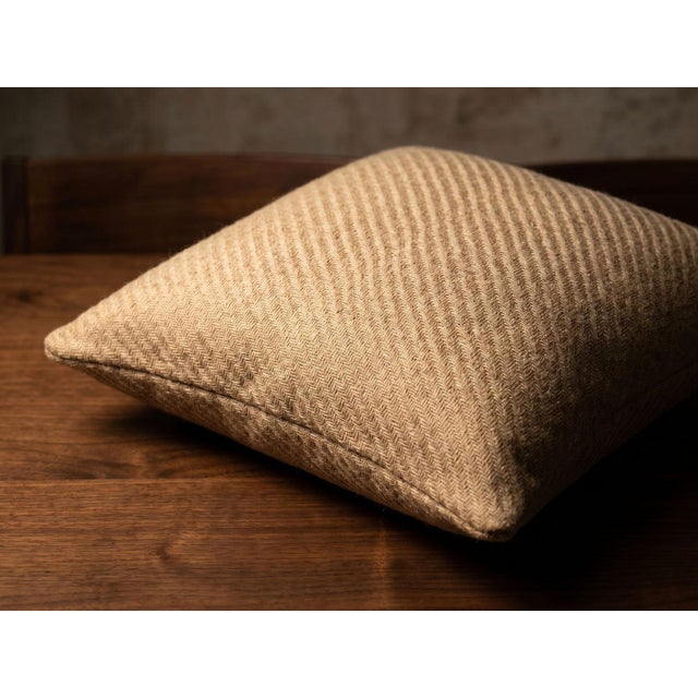 Textile Linen Herringbone Minimalist Cushion Cover For Sale - Image 7 of 12