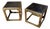 Pair of Chinoiserie Square Open Cube Black Gold Side Tables For Sale