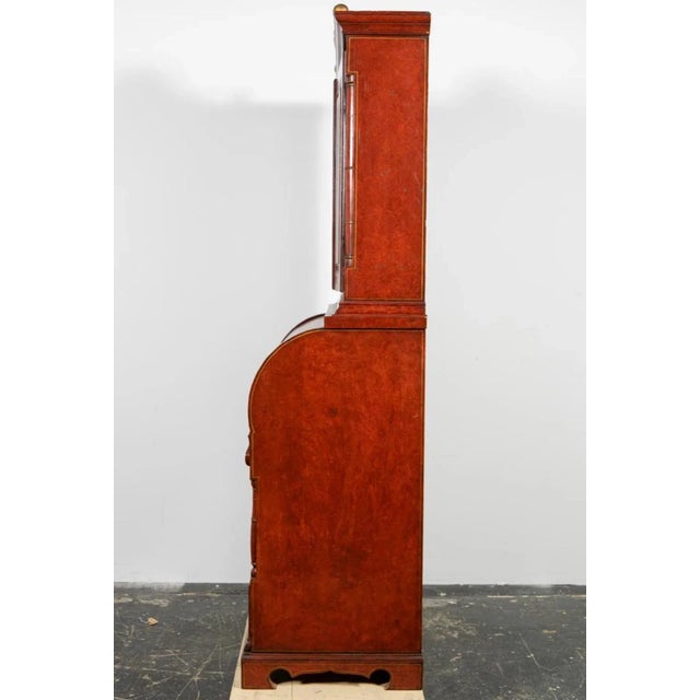 Mid 19th Century Impressive Biedermeier Continental Faux Bois Painted Pine Cylinder Secretary Bookcase For Sale - Image 4 of 12