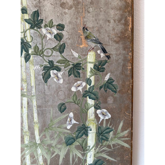 Chinoiserie Tall Framed Vintage Gracie Wallpaper Panel For Sale - Image 3 of 6
