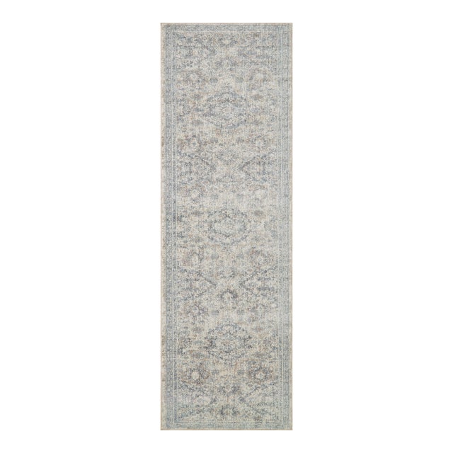 Amber Lewis x Loloi Zuma Pebble / Stone 2'-7" x 12'-0" Runner Rug For Sale