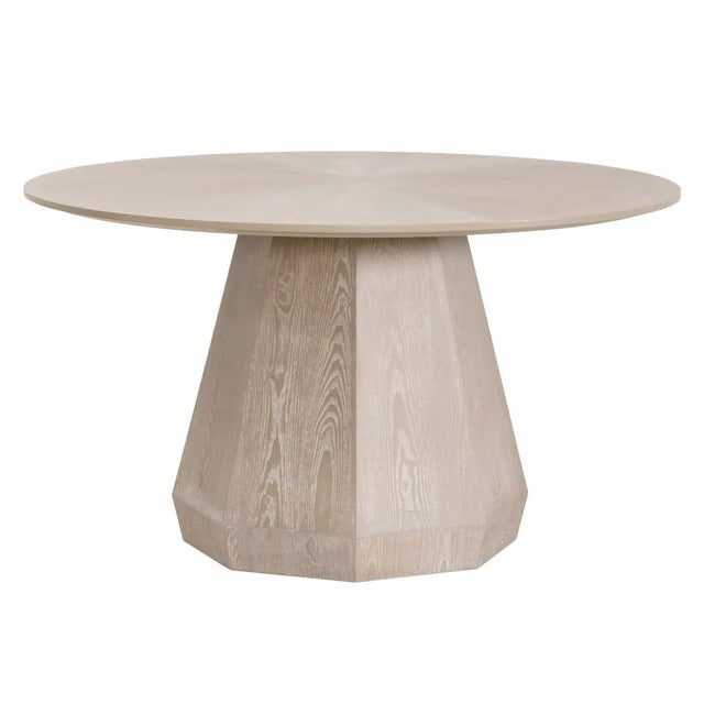 Transitional Coulter Round Dining Table Pedestal Base for 6 For Sale - Image 3 of 7