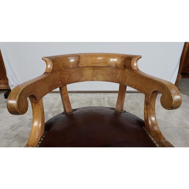 Brown Louis Philippe Desk Chair in Ash For Sale - Image 8 of 17
