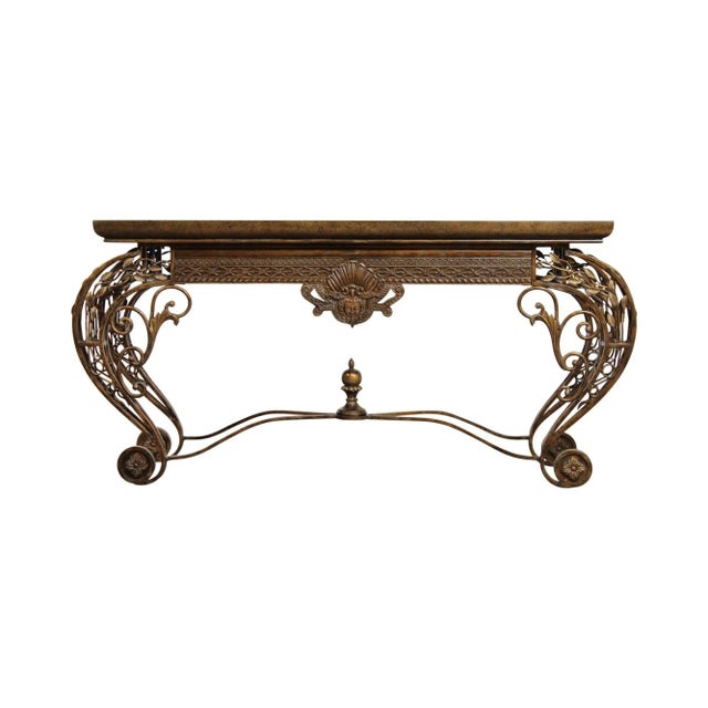 French Louis XV Style Wrought Iron Console Table For Sale - Image 13 of 13