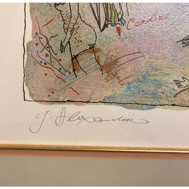 Late 20th Century Alexander & Wissotzky Art Print Serigraph Floral Roses Music French Gold Frame Signed Art For Sale - Image 11 of 12