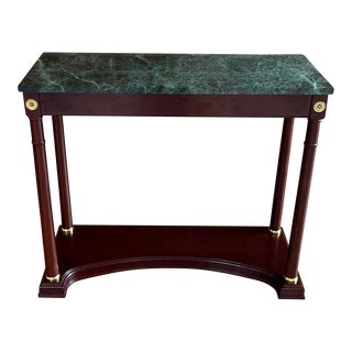 20th Century Empire Style Green Marble and Mahogany Foyer Table For Sale