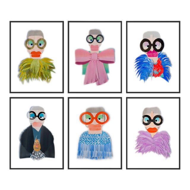 Iris by Melvin G in Black Framed Paper, Medium Art Print - Set of 6 For Sale