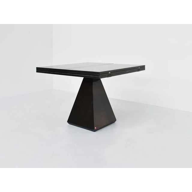 Extendable Glossy Transparent Black Lacquered Chelsea Dining Table by Vittorio Introini for Saporiti, 1968 For Sale - Image 9 of 9