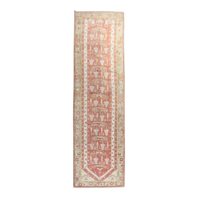Soft Red Antique Turkish Melas Early 20th Century Runner - 3'5" x 13' For Sale