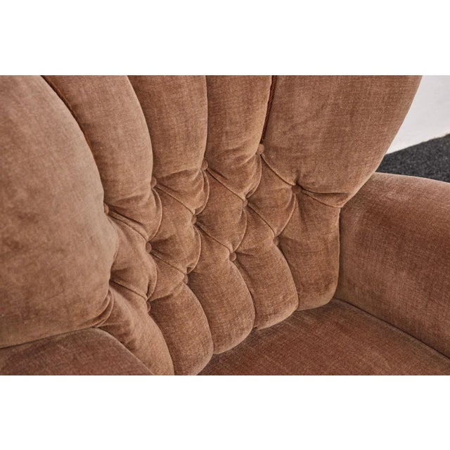 Vintage Danish Model 1518 Lounge Chair in Sand Beige Mohair Velvet from Fritz Hansen, 1940s For Sale - Image 18 of 18