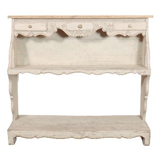 Swiss Carved and Painted Pine Serving Counter For Sale