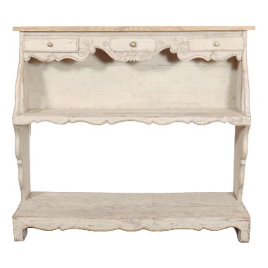 Swiss Carved and Painted Pine Serving Counter For Sale