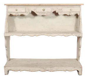 Swiss Carved and Painted Pine Serving Counter