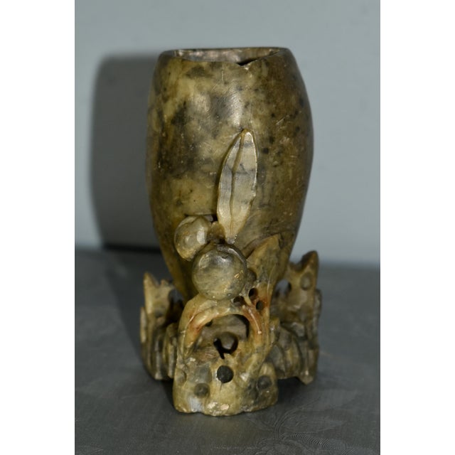 Chinese Vintage Chinese Mini Carved Soapstone Vase For Sale - Image 3 of 12