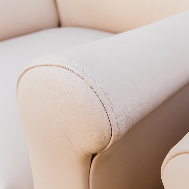 Vintage Italian Art Deco Club Chairs in Walnut Burl and Edelman Leather For Sale - Image 9 of 12