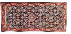 Vintage Persian Mahal Runner, Wide Hallway Runner - 03'07 X 08'00