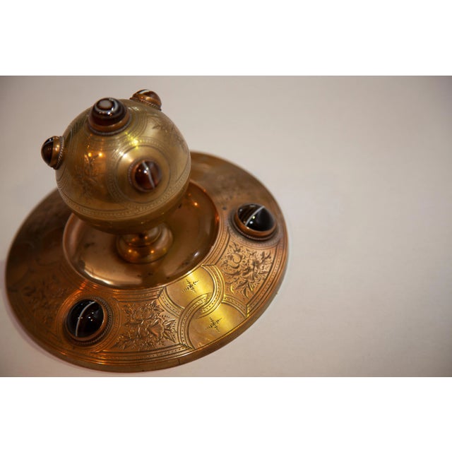 Early 1900s Arts and Crafts Brass Ship's Ink Well For Sale - Image 10 of 11