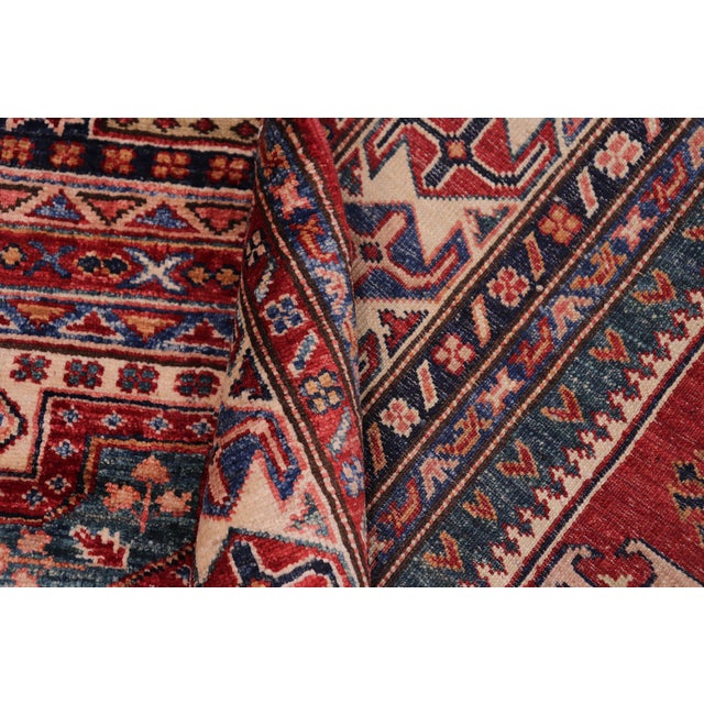 Textile Tribal Super Kazak Red/Beige Wool Rug - 4'10'' X 6'6'' For Sale - Image 7 of 10