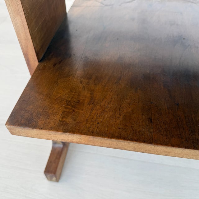 Brown French Art Deco Side Table For Sale - Image 8 of 9