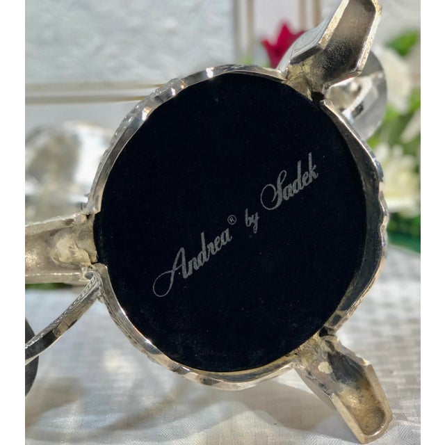 Mid 20th Century Large Centerpiece Candle Holder Vintage Andrea by Sadek Silver Plated Centerpiece For Sale - Image 5 of 13