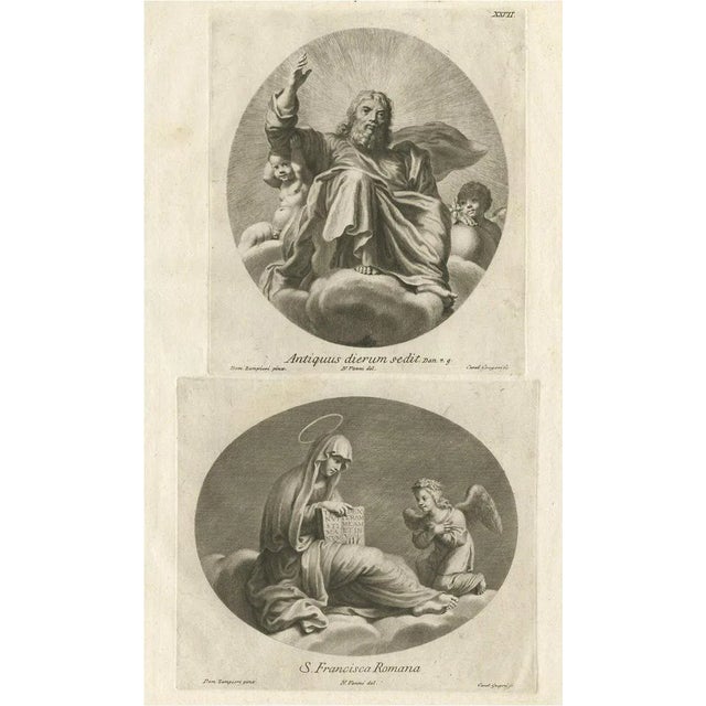 After Domenico Zampieri, Ancient of Days of God from the Bible Book of Daniel, 1762, Engraving For Sale