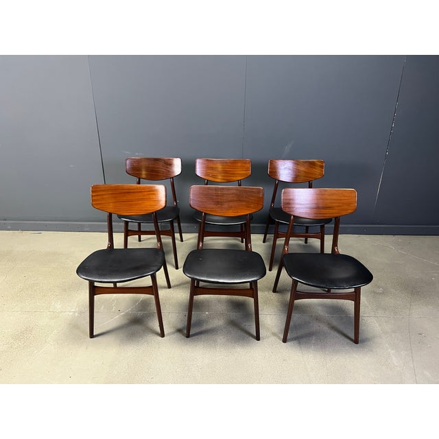 Mid-Century Modern Dining Set by Louis Van Teeffelen for Wébé, 1960s, Set of 7, in Very Good conditions. Designed 1960 to...