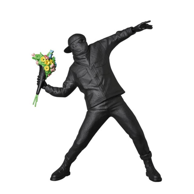 Banksy, Flower Bomber Black, 21st Century, Polystone Sculpture For Sale - Image 4 of 4