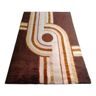 Space Age Museum-Grade Avant-Garde Wool Rug, Italy, 1970s For Sale