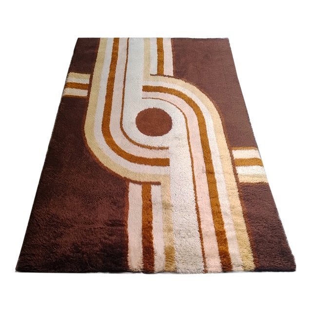 Space Age Museum-Grade Avant-Garde Wool Rug, Italy, 1970s For Sale