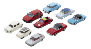 Miniature Fiat Cars, Set of 9