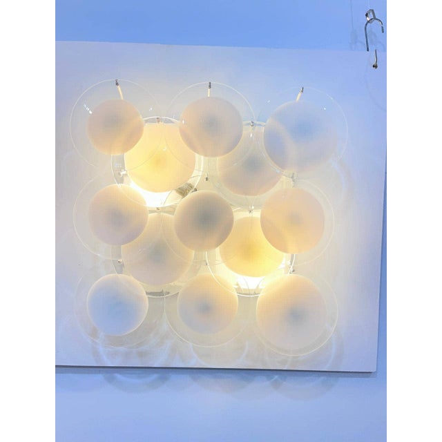 1970s Disc Wall Sconces attributed to Vistosi, Murano, 1970, Set of 2 For Sale - Image 5 of 11