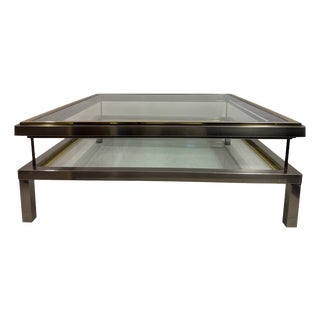 Sliding Top Vitrine Coffee Table, 1970s For Sale