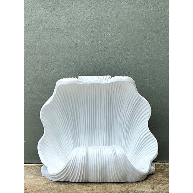 White Vintage White Clam Shell Table Pedestals - Pair For Sale - Image 8 of 15