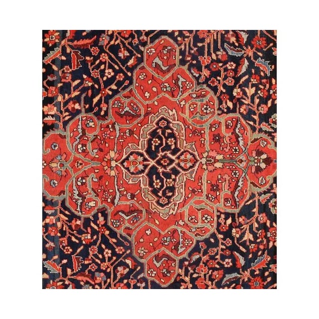 1920s Antique Persian Farahan Area Rug 8’10” X 12’0″ For Sale - Image 4 of 7