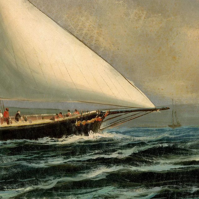 American "1851 Sloop Maria" Contemporary American Nautical Reproduction Canvas Print, Framed For Sale - Image 3 of 7