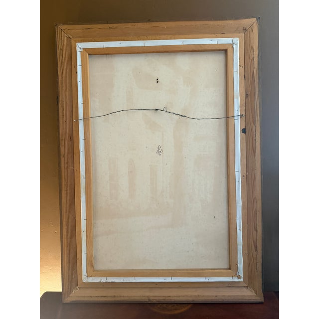 Vintage Mid Century Impasto Oil Painting, Historic House in Autumn, Signed S. Harper, Carved Gold Frame For Sale - Image 12 of 12