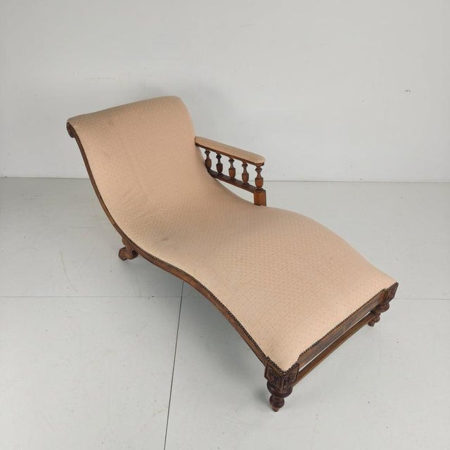 Gold Antique English Chaise Lounge, 1800s For Sale - Image 8 of 14