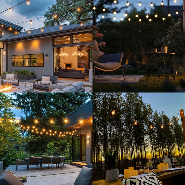 Turn your backyard into a bistro with Bulbrite’s 14-foot String Light Kit with Clear Shatter Resistant Globe G16 LED Light...