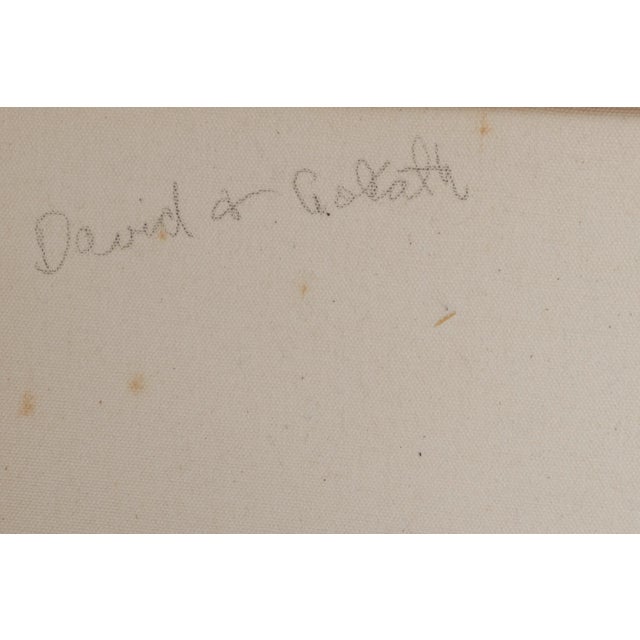 Brown 20th Century William Goldsmith Cubist Oil on Canvas “David and Goliath” For Sale - Image 8 of 8