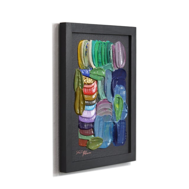Abstract Test Color - Framed Color Drenched Impasto Textural Thick Paint Abstract Painting by Shiri Phillips For Sale - Image 3 of 9