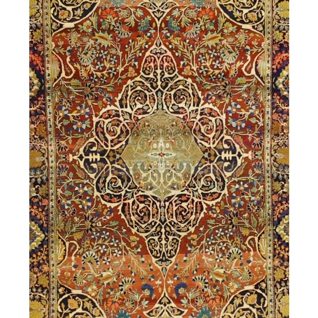 Antique Persian Mohtasham Kashan Rug 4’4” X 6’8" For Sale - Image 4 of 4