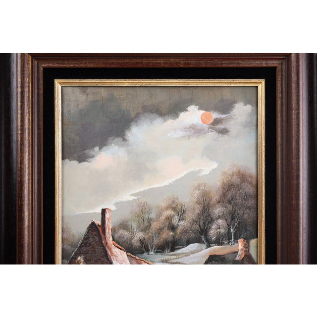 Landscape with Houses, 1950s, Oil on Canvas For Sale - Image 8 of 11