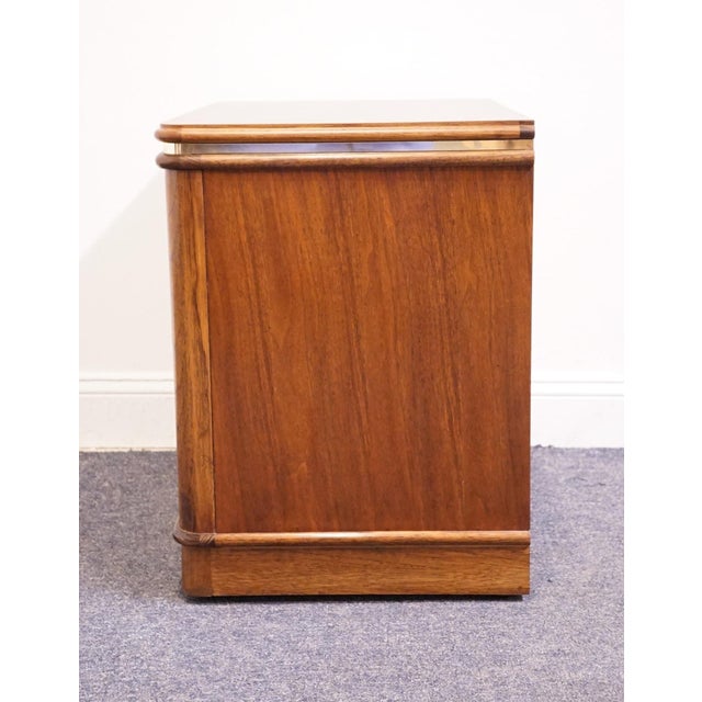 Thomasville Furniture Agenda Collection Solid Walnut MCM Mid Century Modern 25" Cabinet Nightstand 23411-820 For Sale - Image 11 of 14