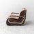 Brown Brown Fabric Armchair with Wooden Armrests, 1970s For Sale - Image 8 of 10