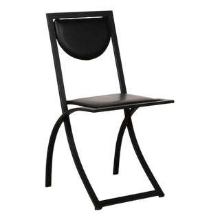 Sinus Chairs in Black Leather from KFF, Set of 4 For Sale