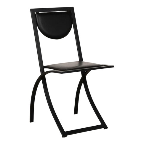 Sinus Chairs in Black Leather from KFF, Set of 4 For Sale
